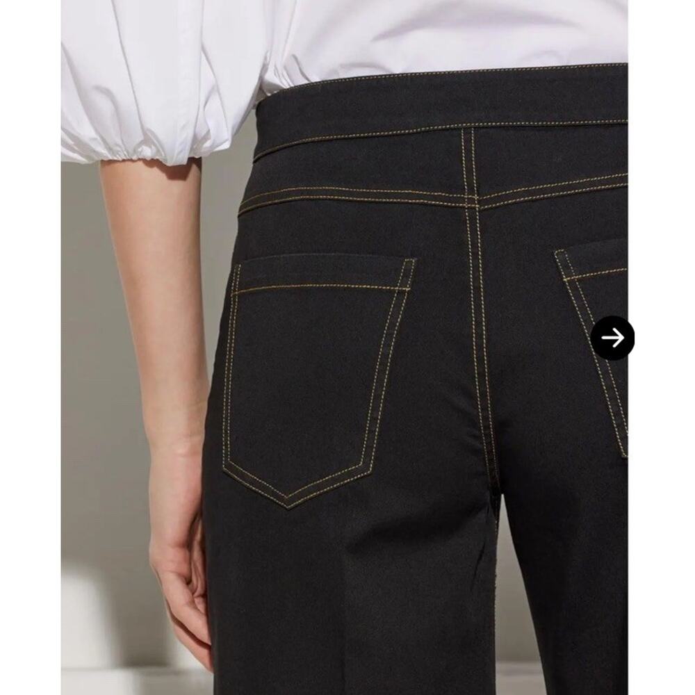 CALLAS MILANO Jane Cotton Stretch Flare Trousers - Black Size 48 USA 12 wide-leg - Picture 3 of 11
